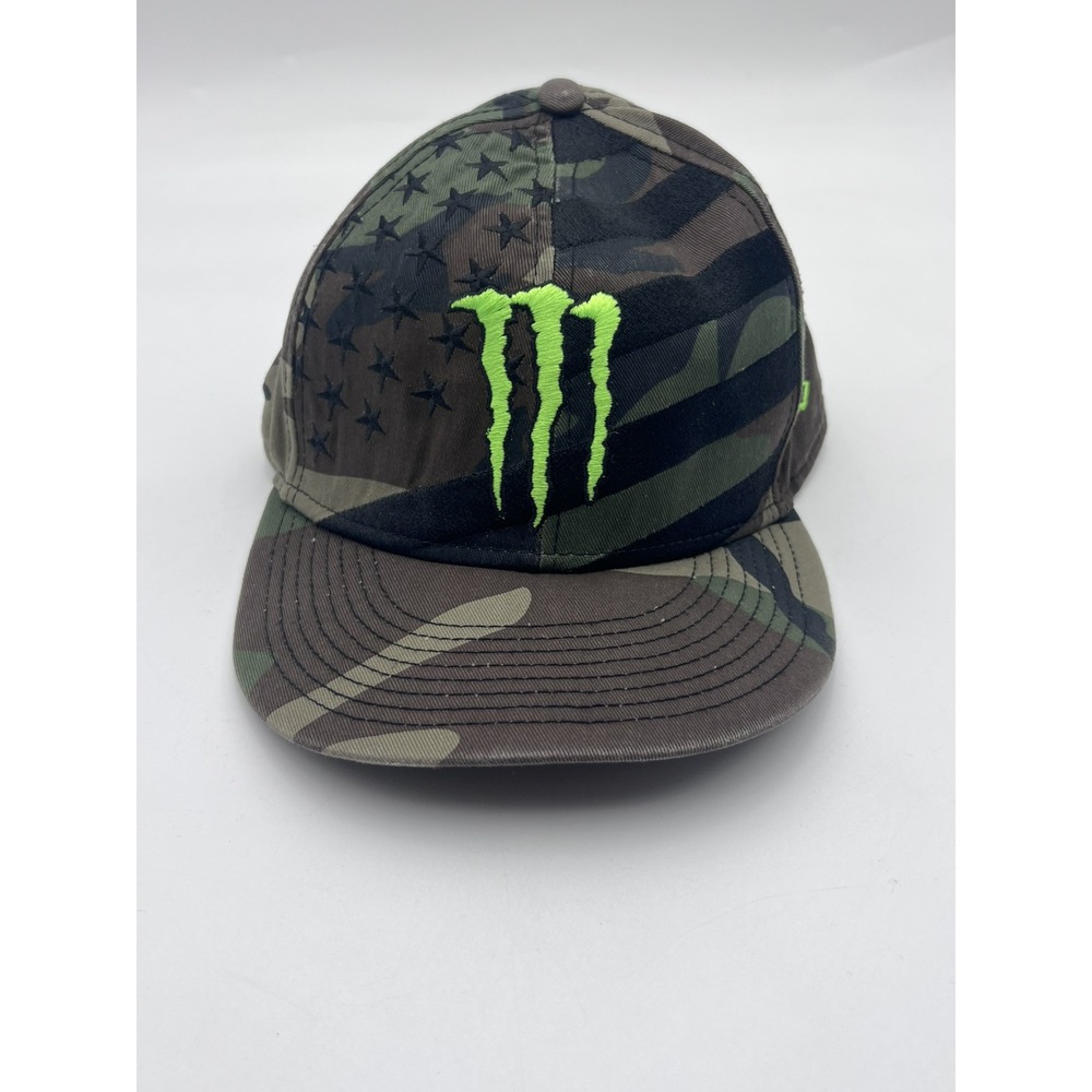 Monster Energy New Era 9Fifty Athlete Snapback Hat Cap Camo Camouflage Flag USA‎